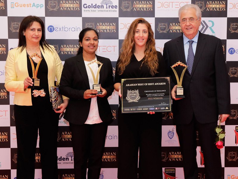 International Restaurant Awards branding and trophy